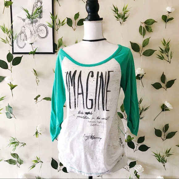 American Eagle Outfitters Tops - American eagle IMAGINE burnout raglan tee